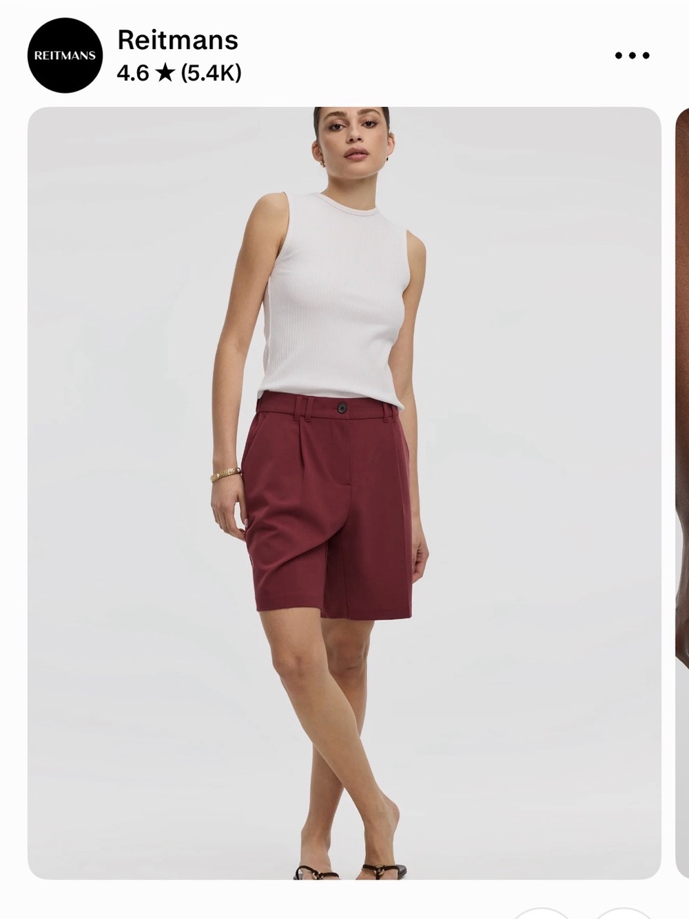 Reitmans Women's Deep Burgundy Tailored Bermuda Shorts